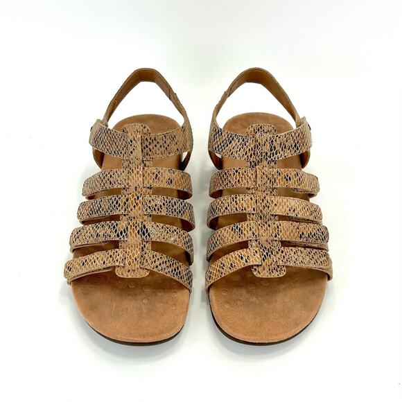 Vionic Harissa Women Sandal Sz 8 Tan Leather Arch Support Adjustable Strap Comfy - Picture 15 of 16